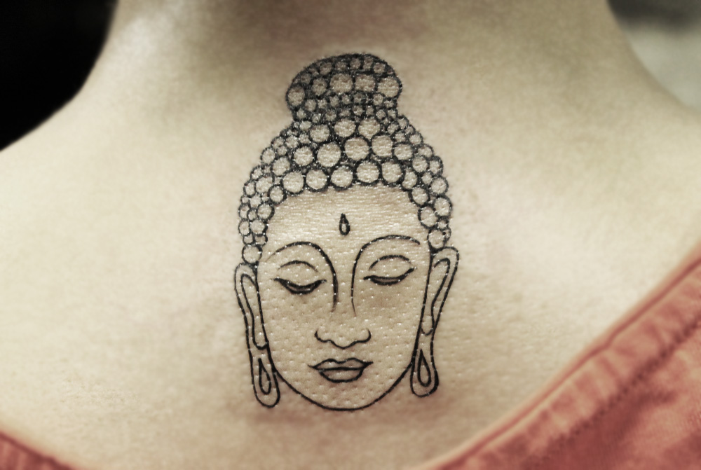 Stunning Lord Buddha Face Tattoo – Black Poison Tattoos